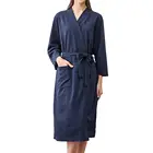 Размера плюс мужской женский халат, теплый плотный Однотонный женский халат с V-образным вырезом, женская пижама, ванной