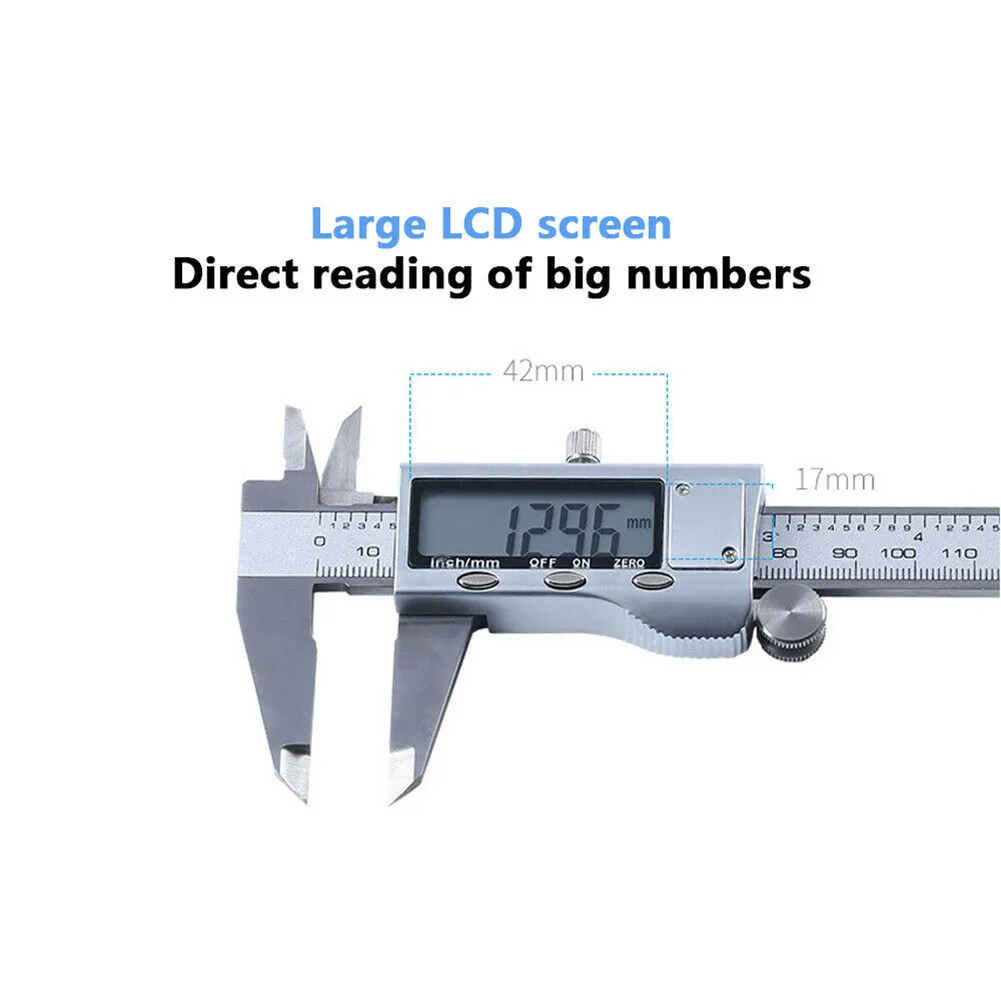 

Stainless Steel LED Digital Electronic Gauge Vernier Caliper 100mm 4 Inch Measuring Digital Electronic Watch Vernier Caliper