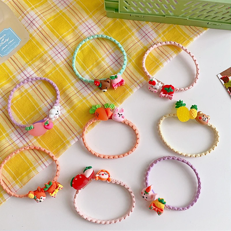 

1PC Children Cute Cartoon Fresh Fruit Elastic Hair Bands Girls Baby Lovely Rubber Bands Gift Kids Hair Accessories