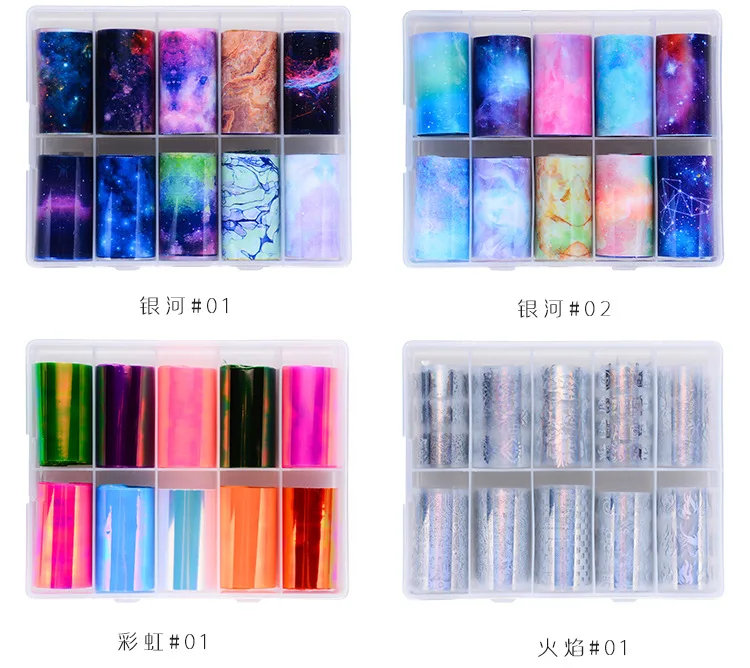 

Nail Art Sticker Transfer Sticker Starry Paper Tibetan Flower Angel Gold Silver Rainbow Nail Sticker Nail Decoration Nail Foil