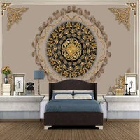 modern european embossed golden pattern photo wall mural wallpapers roll 3d living room bedroom background wall covering fresco
