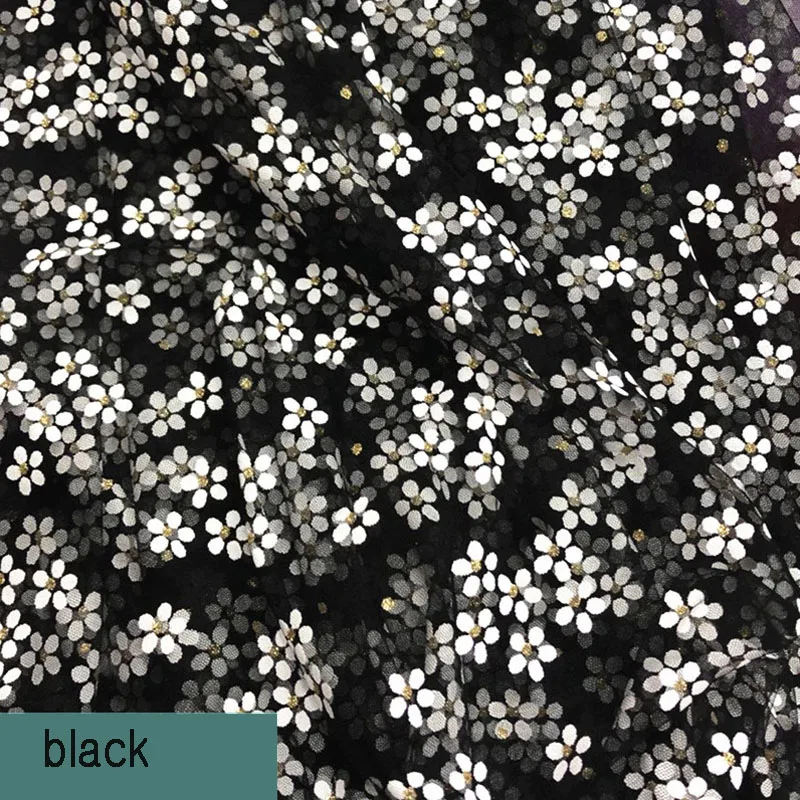 Блестящая Тюлевая ткань с принтом цветка сливы 1 ярд для девочек платье принцессы