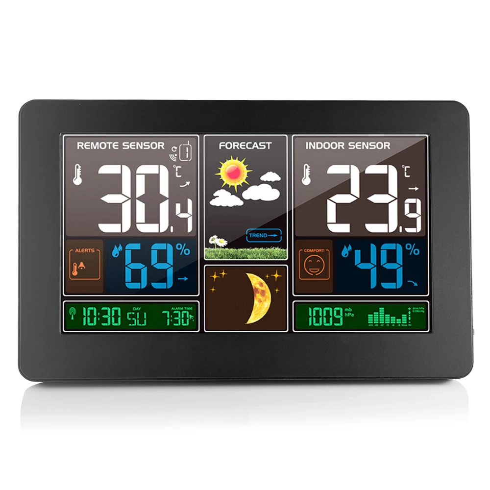 Цифровая метеостанция с ЖК дисплеем беспроводной уличный датчик прогноза