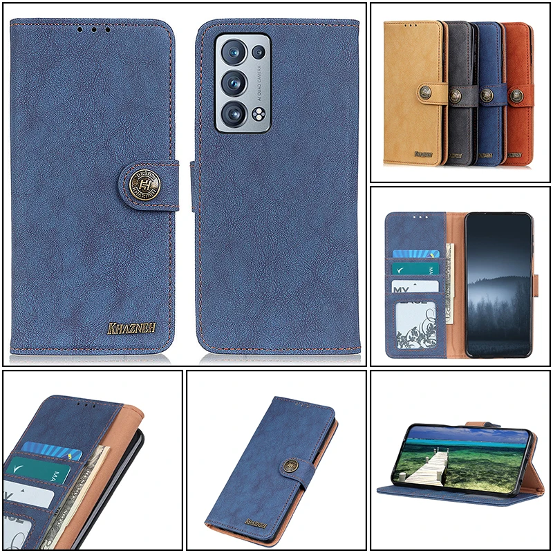

Flip Leather Case For OPPO Reno 6 6Z 5 5Z 5F 5A 4 4Z 3 3A ACE2 Plus Find X3 X2 Neo Lite Pro Card Slot Shockproof Wallet Cases