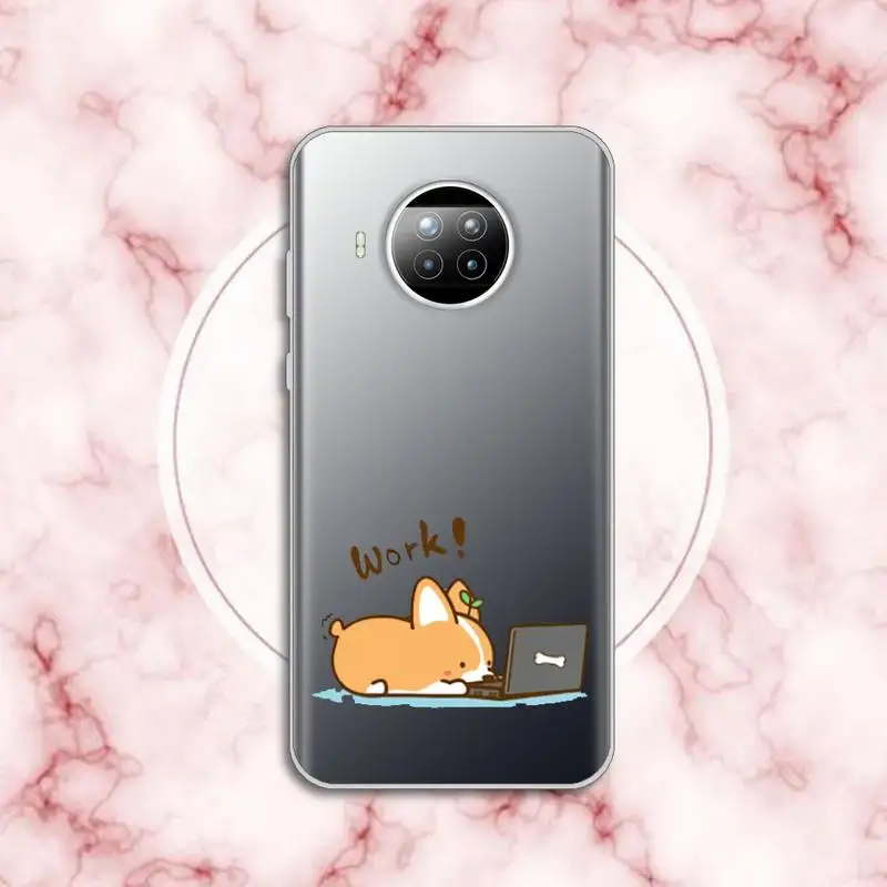 

Cute cartoon animal corgi dog Phone Case Transparent for Xiaomi Redmi note 10 t 8 9 pro lite 11