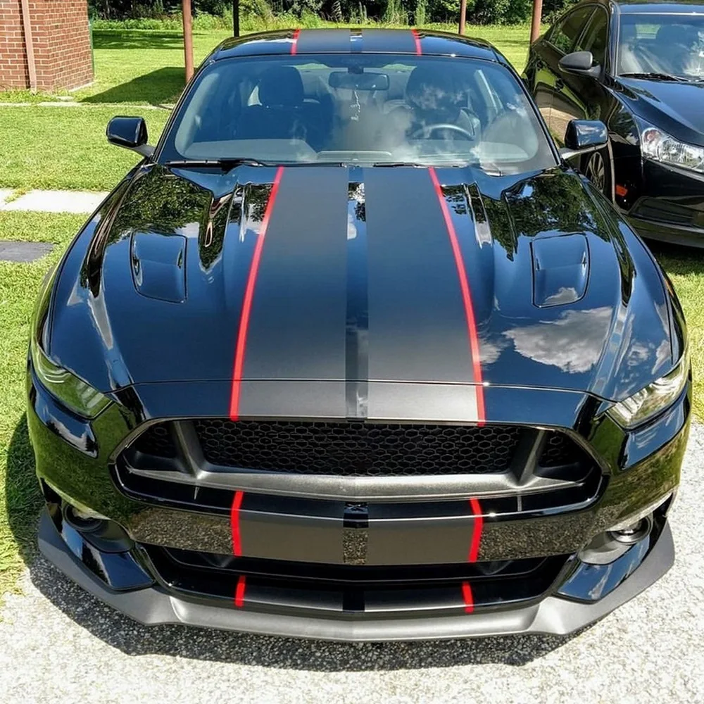 Car Wrap Stickers and Decals for Ford Mustang 2015-2018 Car Body Kits Gear Shift Sticker Racing Stripes 10