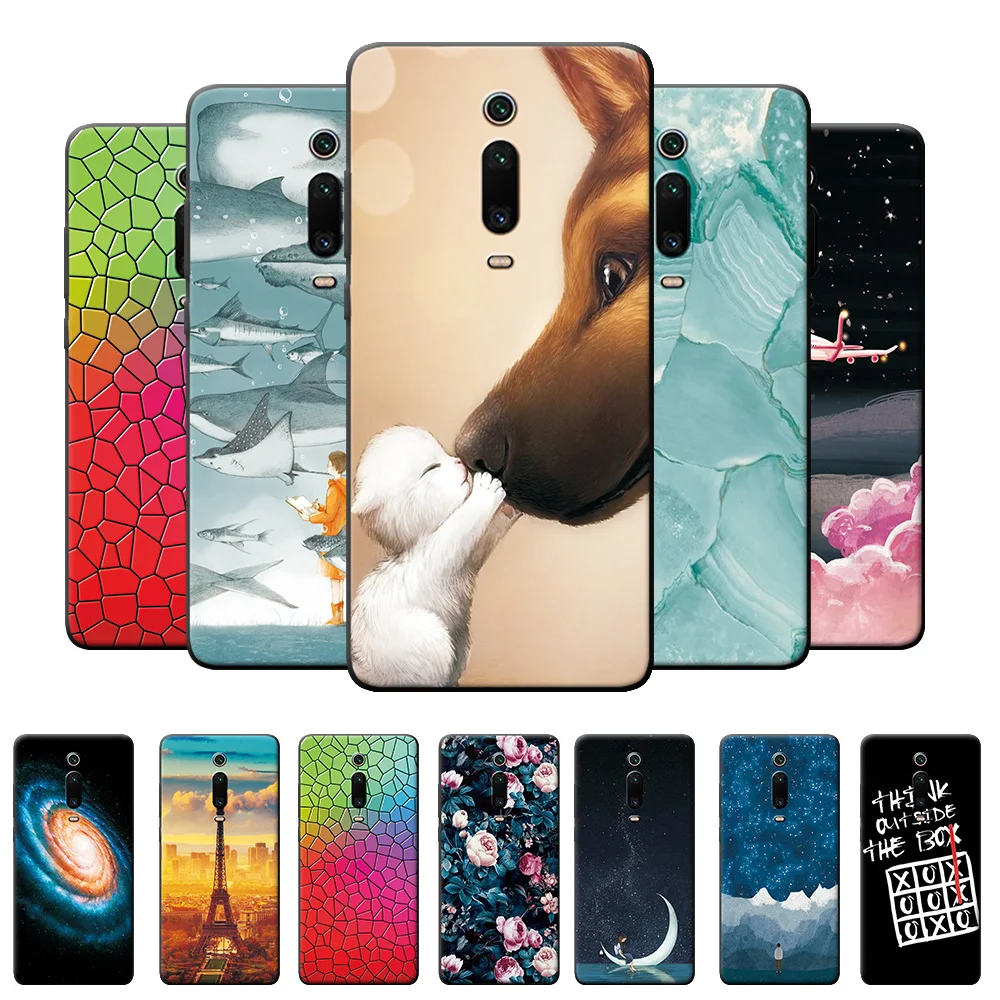 Чехол для Xiaomi Redmi K20 чехол Pro мультяшный пейзаж K20Pro черный ТПУ модные забавные