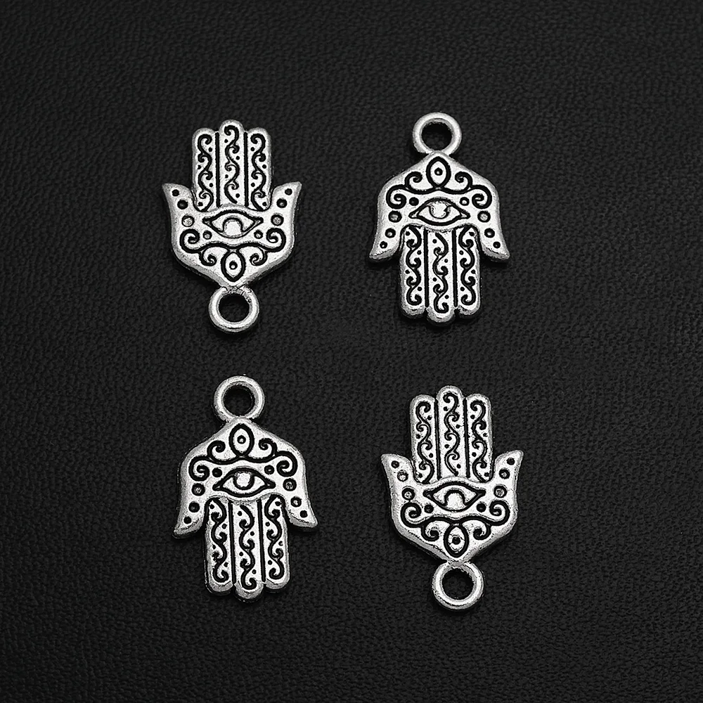 25 шт./лот 13x21 мм антикварные посеребренные подвески для брелоков набор деталей