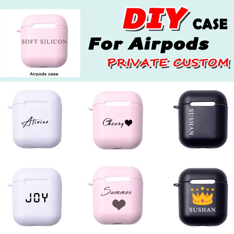 Чехол для AirPods мягкий силиконовый матовый чехол с логотипом или именем под заказ