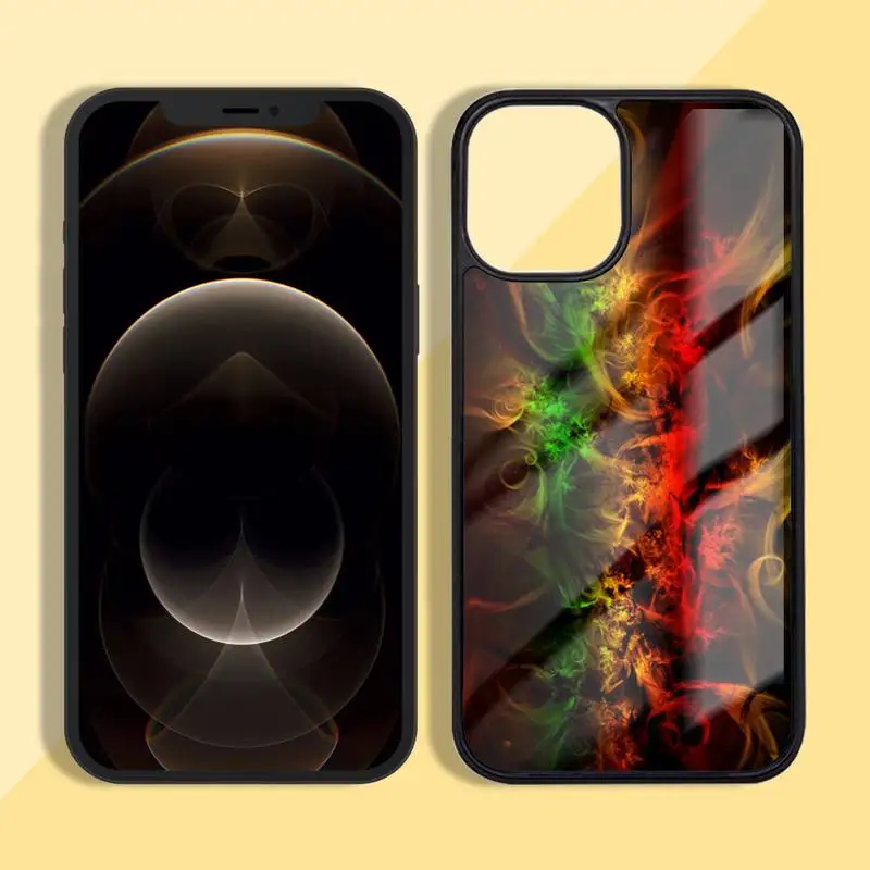 

Aesthetic colorful flame Phone Case Silicone TPU+PC For iPhone 11 12 mini Pro MAX 6 7 8 Plus X XR XS