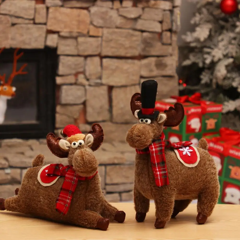 Рождественские украшения Детские забавные плюшевые игрушки Оленей витрину