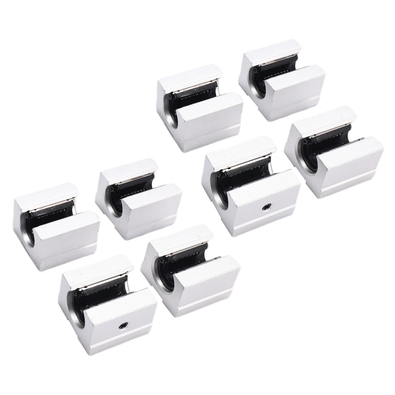 

8 x SBR12UU 12 мм алюминиевый линейный подшипник маршрутизатора, серебристый