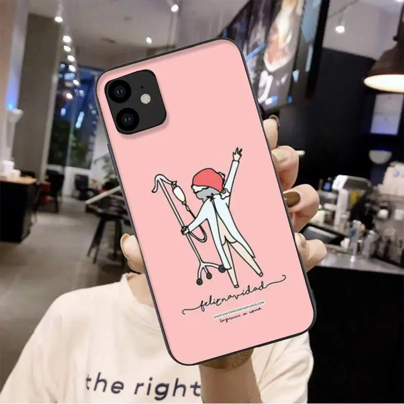 

0 Angel In White-Nurse Soft Cover Phone Case For Iphone 6 6s 7 8 Plus XR X XS 11 12 Pro Mini Max