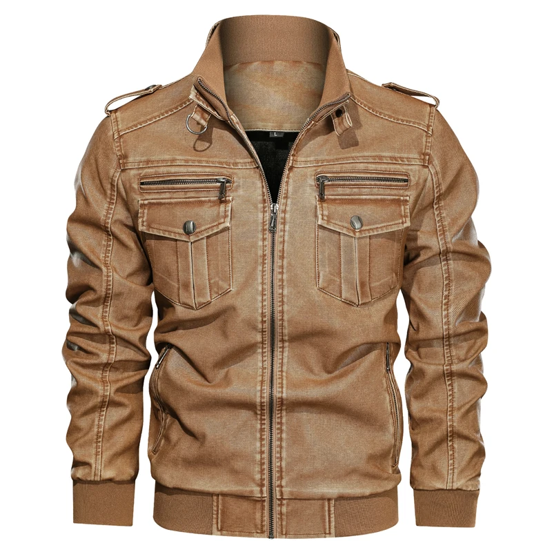L-6XL, новинка, зимняя мужская кожаная куртка, Ретро стиль, мотоциклетная куртка из искусственной кожи, модное пальто из искусственной кожи PU размера плюс, мужская куртка-бомбер s
