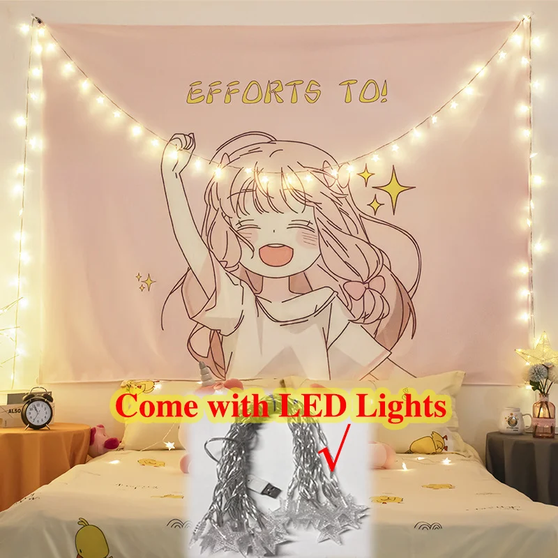 Аниме гобелен настенный тканевый скандинавский фон Tapiz гостиная спальня