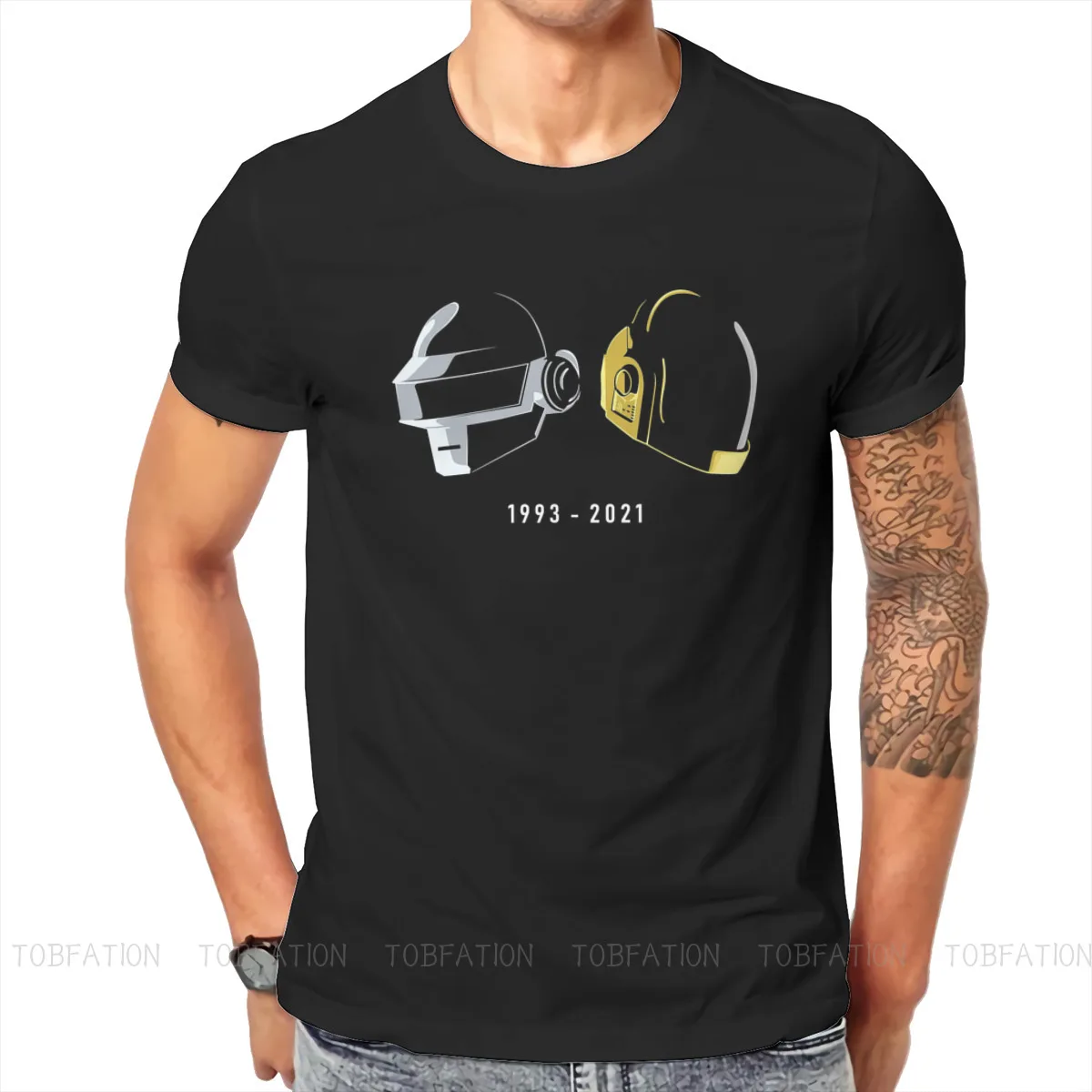 

Футболка Daft в стиле панк с изображением музыкальной группы Tribute Helmet Art Essential, Мужская футболка высокого качества, свободная мужская одежда с круглым вырезом