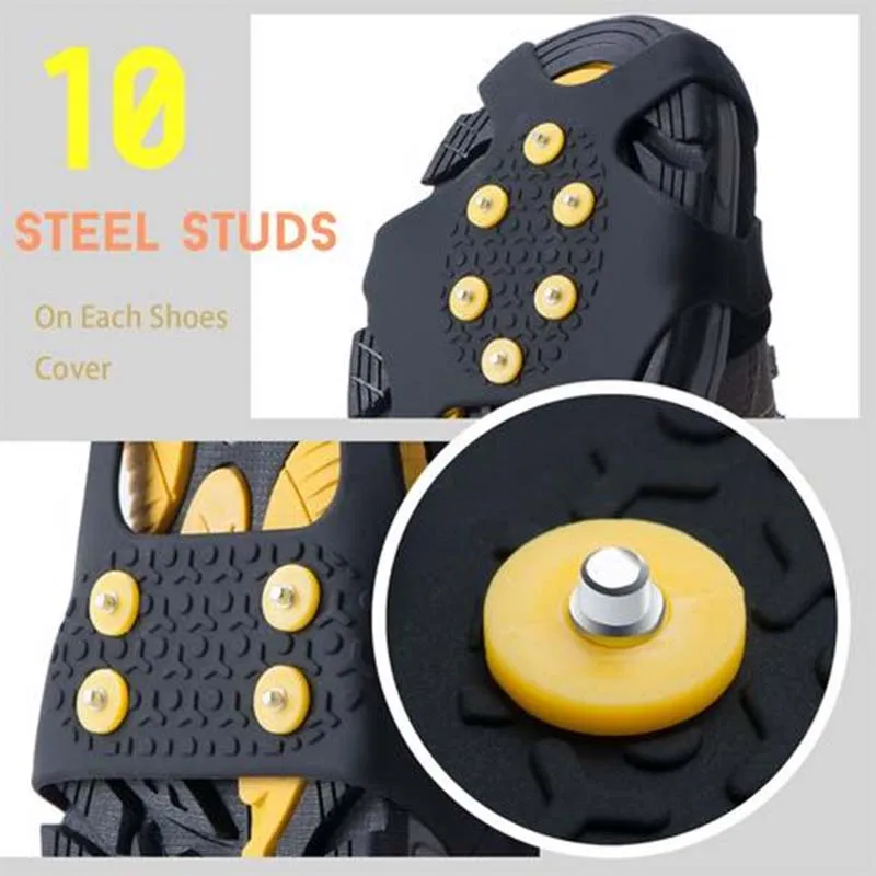 

Silicone Climbing Non-Slip Shoe Grip Snow Shoe Spikes Winter Anti Slip Ice Grips Cleats Crampons Climbing Outdoor Shoes Cover