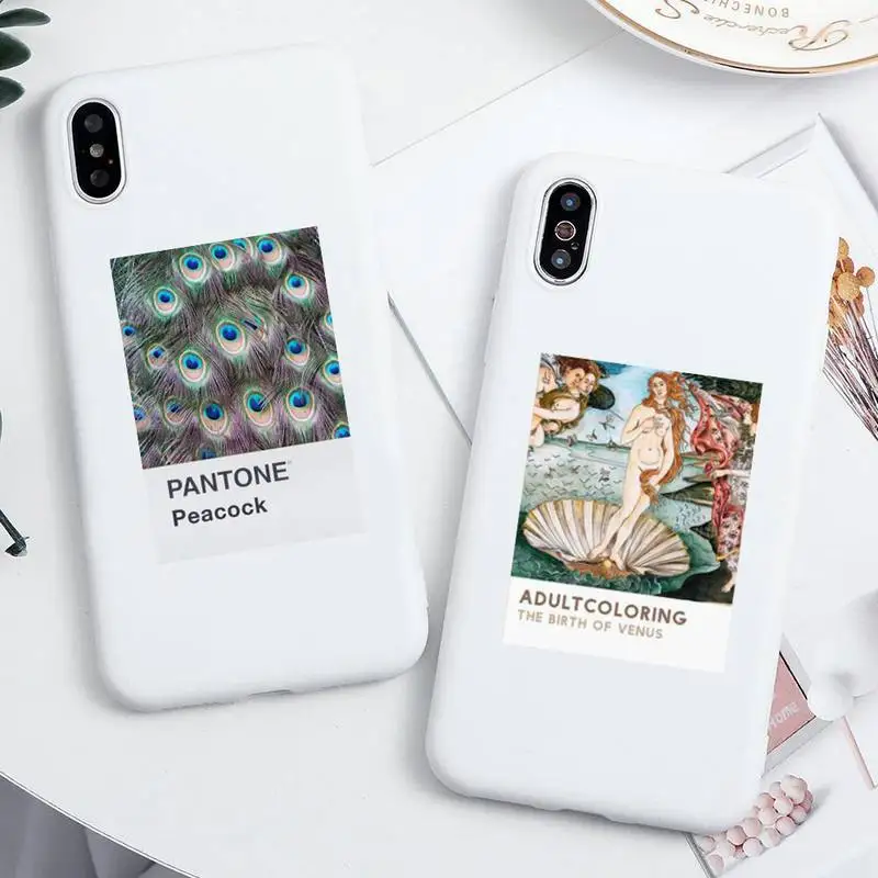 

Vincent Van Gogh Pantone Aesthetic art Phone Case For iphone 13 12 11 Pro Max Mini XS 8 7 6 6S Plus Candy white Silicone cover