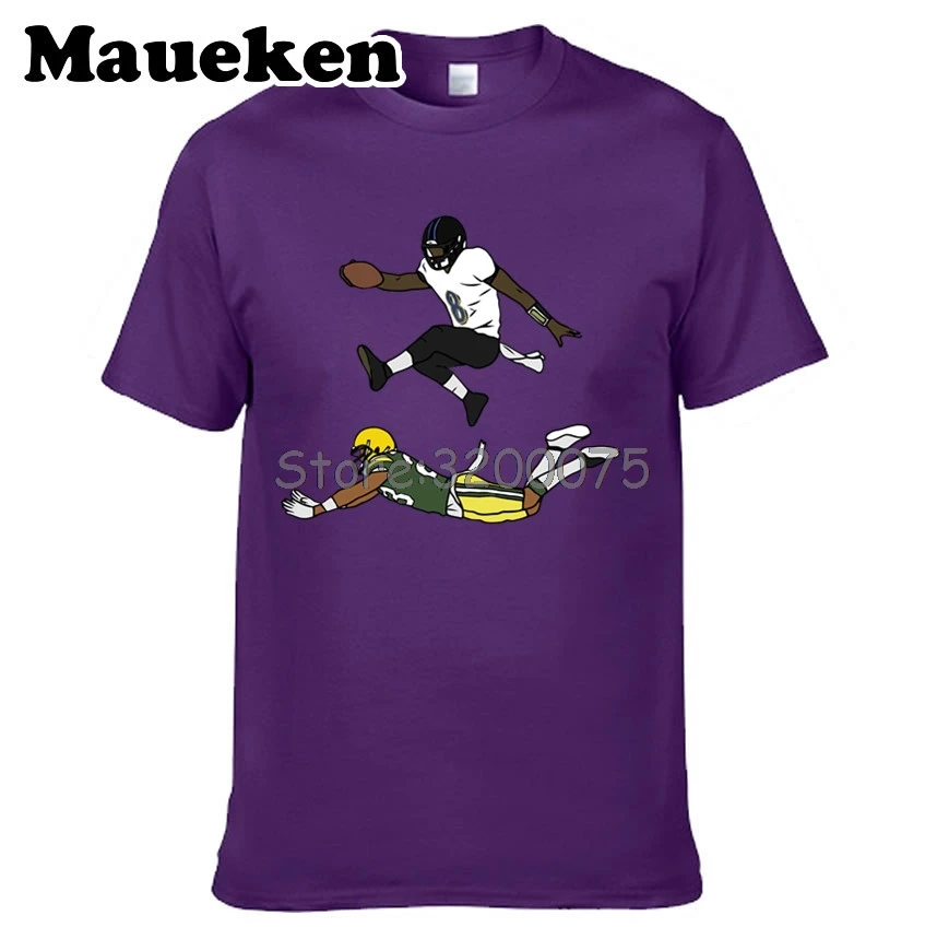 Мужская футболка Lamar Jackson Baltimore 8 Hurdle Clothes Футболка мужская с круглым вырезом W19101806 |