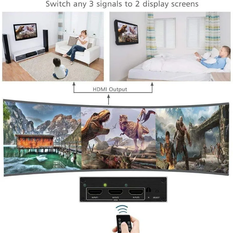 3x2 4k 60 Гц HDMI матрица 3 в 2 выхода переключатель 0 HDR аудио экстрактор ARC для XBOX HDTV PS3 PS4