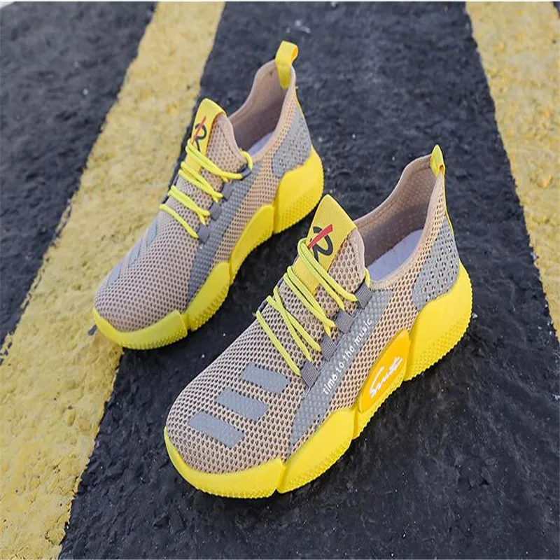 

New breathable flying woven fashion men's sports shoes running shoes summer casual shoes men vulcanize shoes sneakers men 39-44