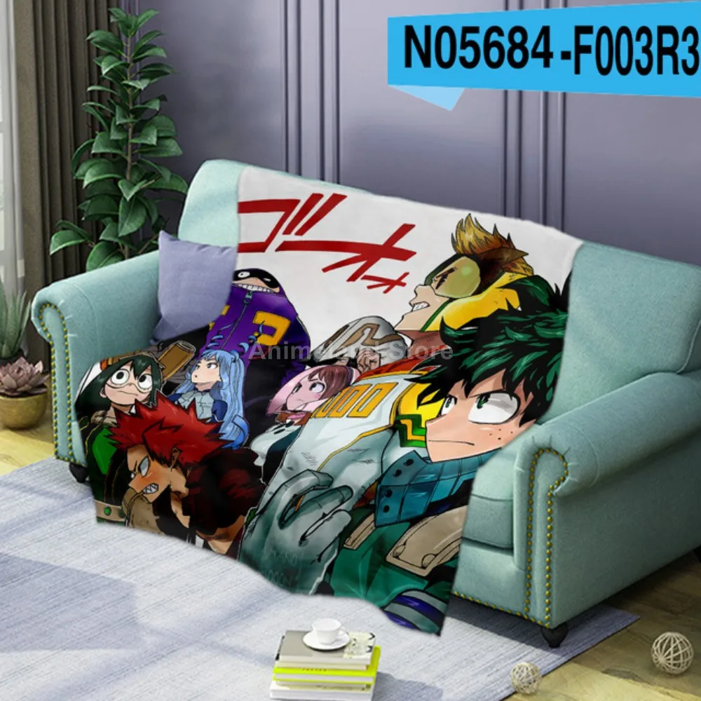

My Hero Academia Flannel Blanket For Beds 3D Print AnimeThrow Bedspread Sofa Warm Gift Kids Soft Summer Luxury Anime Cartoon