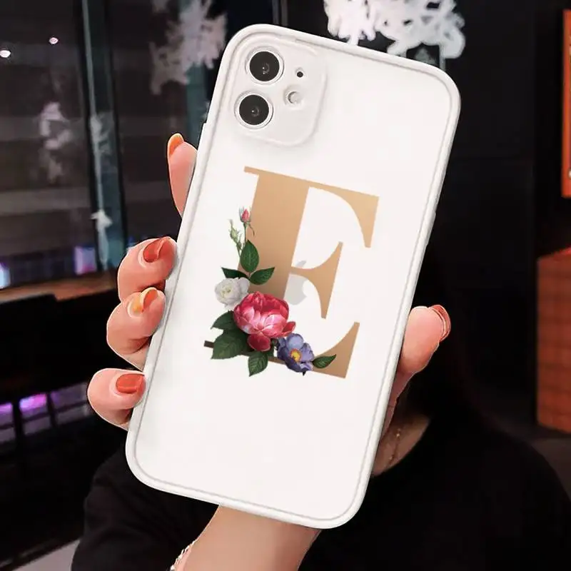 

166 letters rose Phone Case Matte For iPhone 12 Mini 11 Pro XR XS Max 7 8 Plus X Hard PC Back Cover