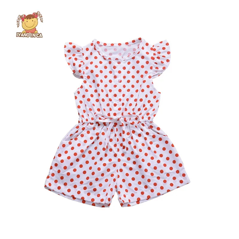 

Toddler Girls Outfits Dot Print Short Bodysuit Children Sleeve Sweet Summer Jumpsuit Baby Kids Casual Clothes Playsuit 2020