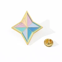 anime games genshin impact primogem enamel brooch pin cosplay kawaii gifts bag lapel geometric shape badge creative jewelry