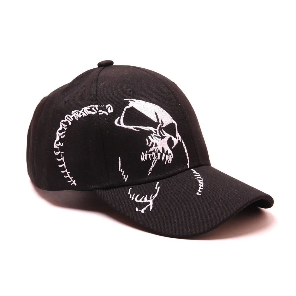 Высокое качество унисекс 100% хлопок бейсбольная кепка череп вышивка Snapback модные