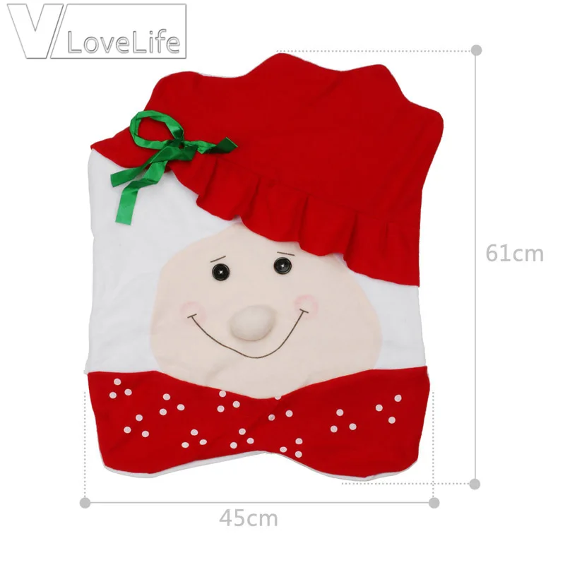 Рождественский чехол на стул 2 шт. чехлы спинки стула Санта-Клауса украшения для