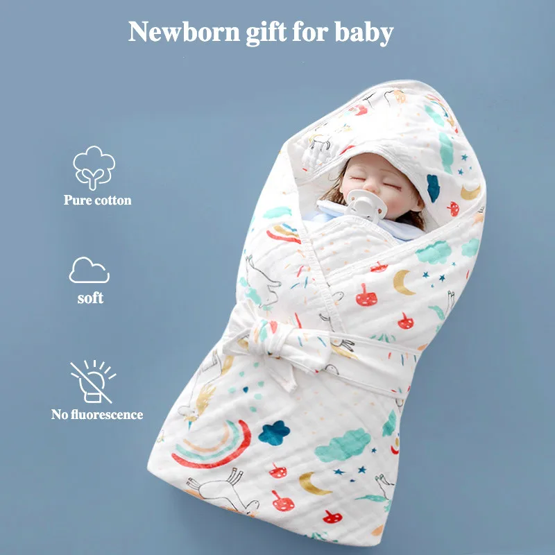 

2021 New Newborn Quilt Bath Towel Six-layer Thin Baby Swaddling Cotton Gauze Wrapped Blanket Quilt Towels For 0-6M