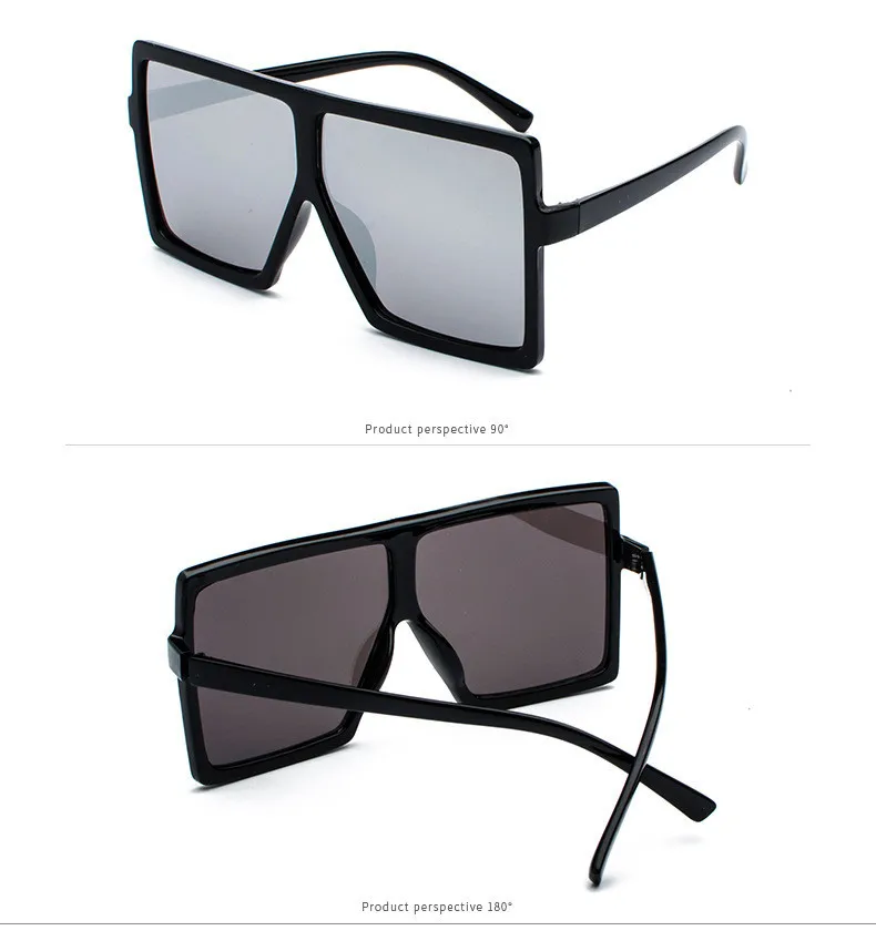 YOOSKE черные негабаритные солнцезащитные очки для женщин и мужчин ретро солнцезащитные очки женские мужские большие рамки хип-хоп очки UV400