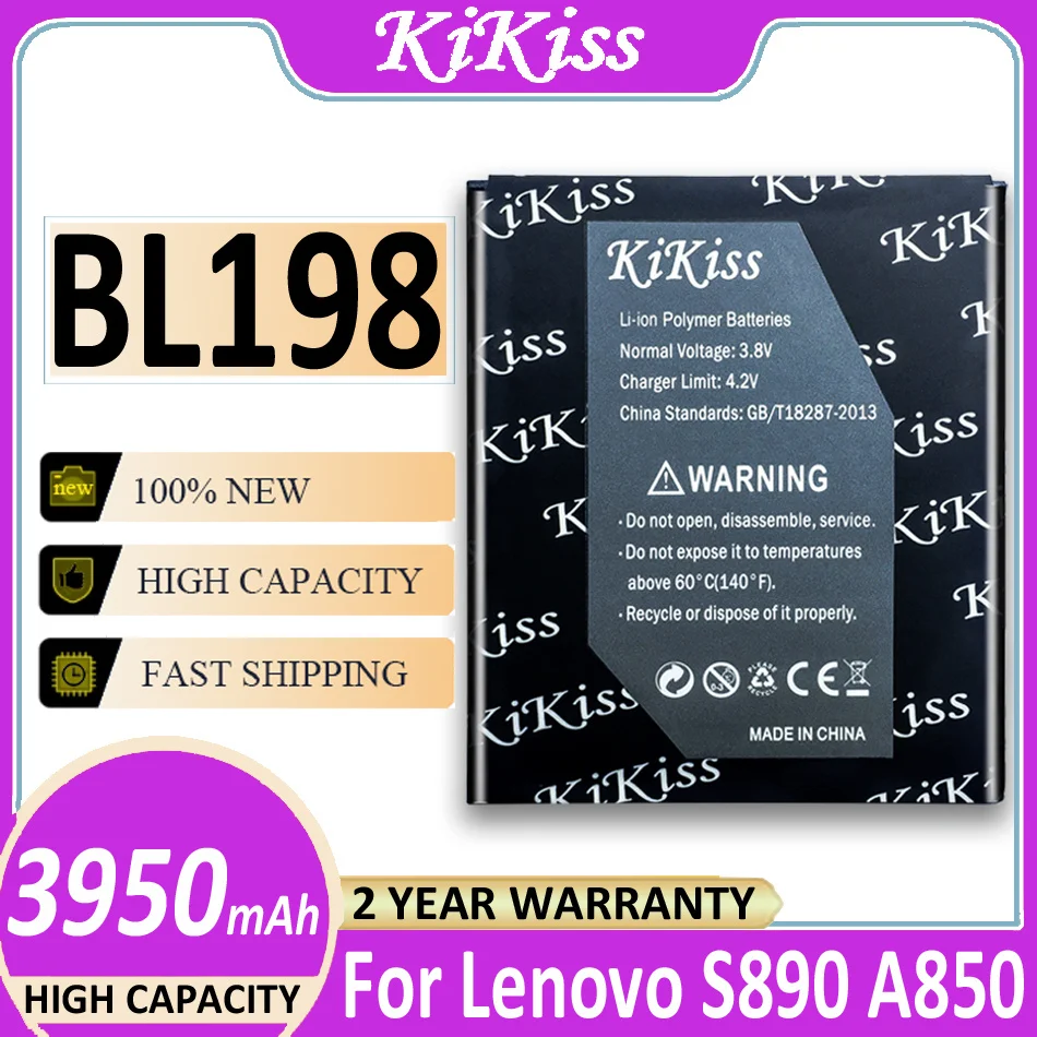 

Оригинальный аккумулятор KiKiss BL 198 BL198 3950 мАч для Lenovo A859 A860E S890 A850 A830 K860 K860I A678T S880I