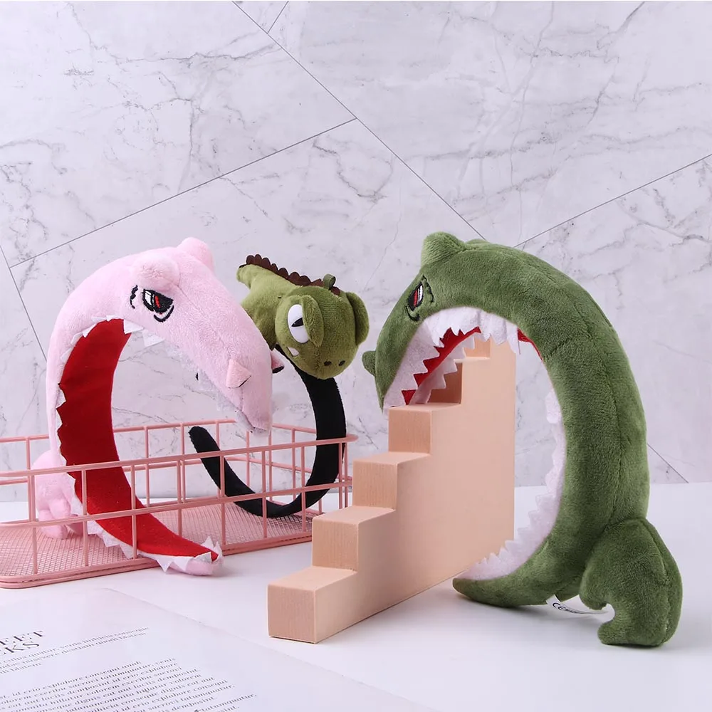 

Детские корейские повязки на голову с животными динозавров, милые Мультяшные обручи для волос с акулой, рыбкой, Милые простые повязки для во...