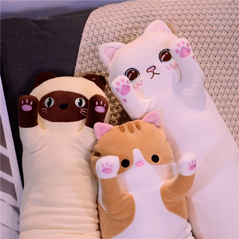 Candice guo! Милая плюшевая игрушка с длинным телом животное кошка котенок мягкая