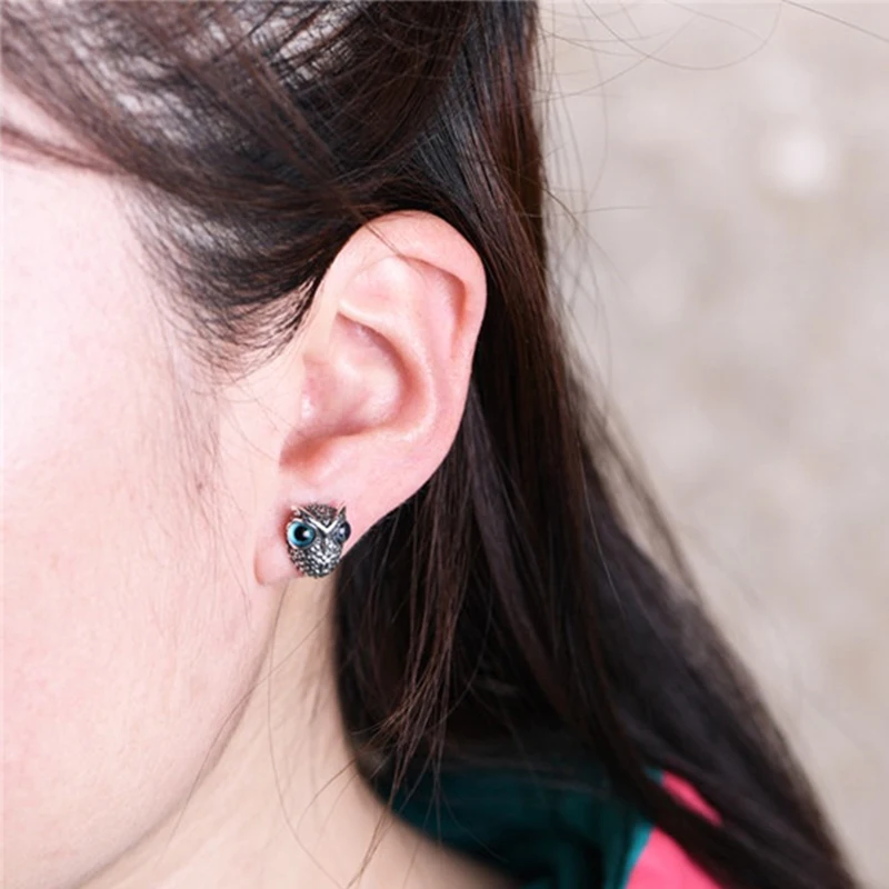 

V.YA 100% 925 Silver 3D Demon Eye Owl Series Jewelry For Women Girl Lovers Elegant Animal Open Adjustable Ring Without chain