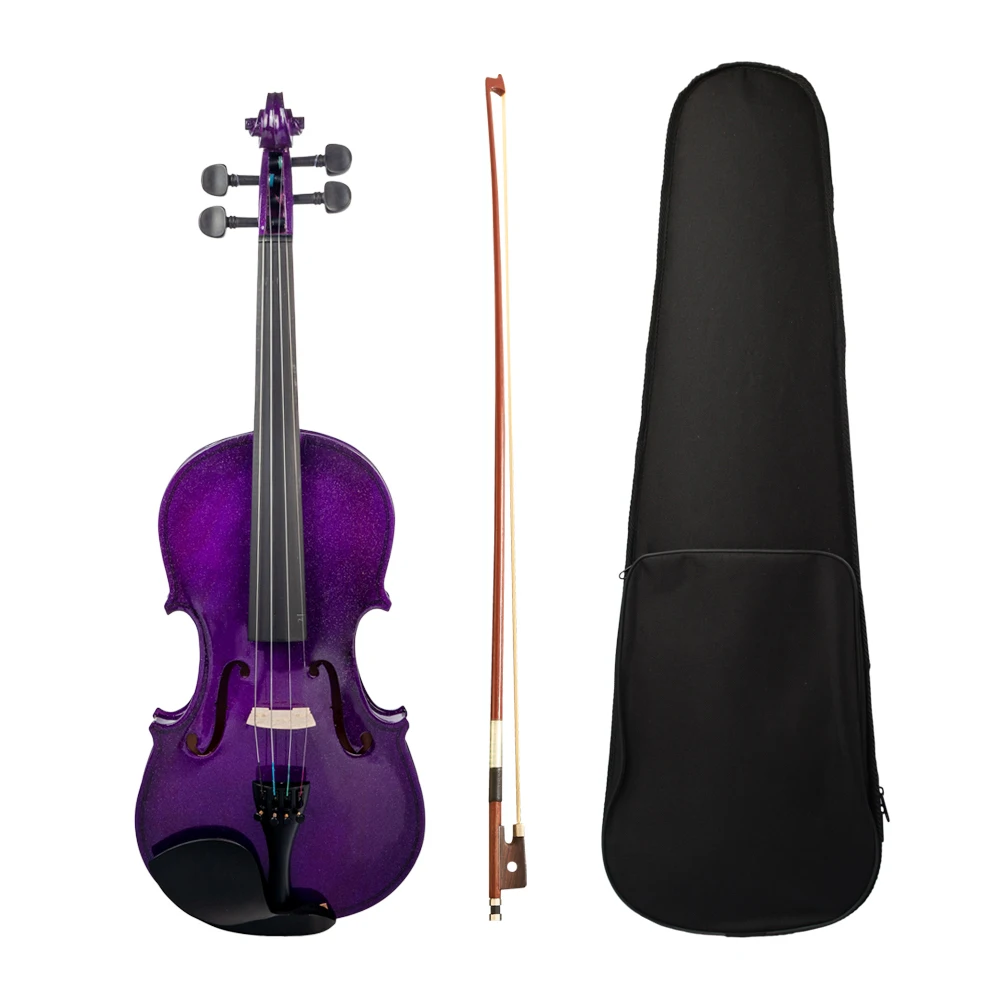 

4/4 Violin Spruce Wood Top Panel Basswood Back Side Panel with Gig Bag Brazilwood Bow for Beginner String Instrument