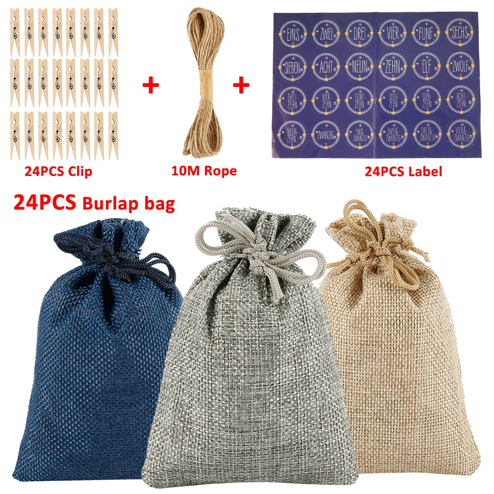 24 шт. деревянная зернистая сумка на завязках льняные сумки для хранения подарок