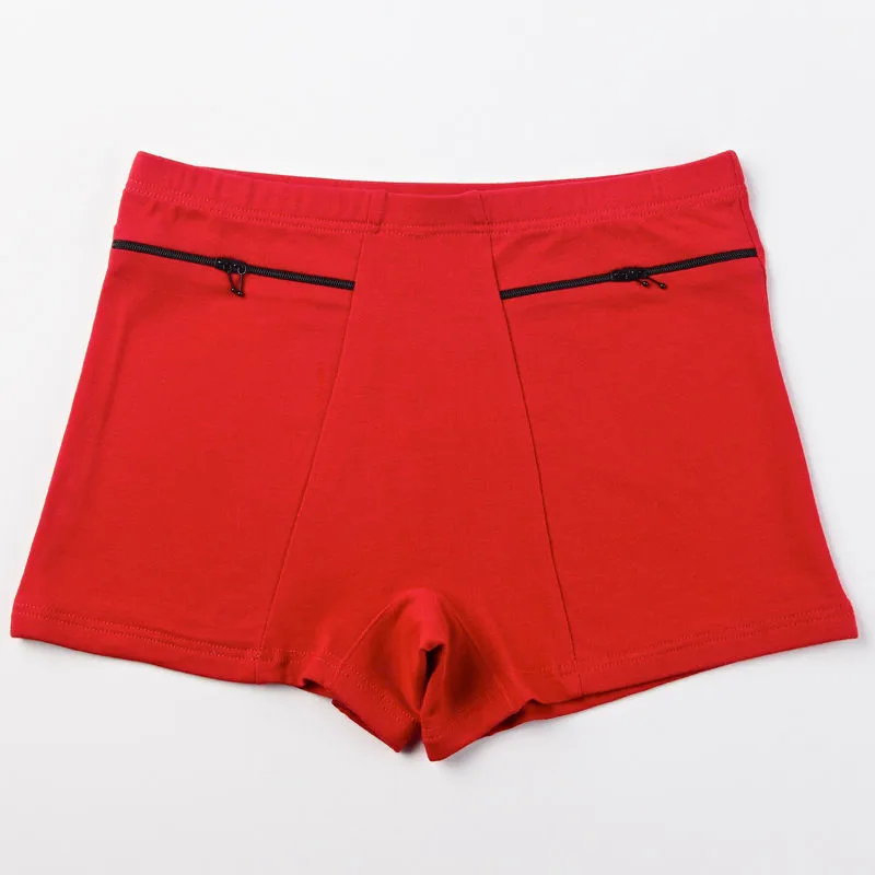 Ladies Security Underpants Comfortable Stretch Cotton Womens Double Pockets And Double Zippers Panties Anti-theft Boxer Shorts