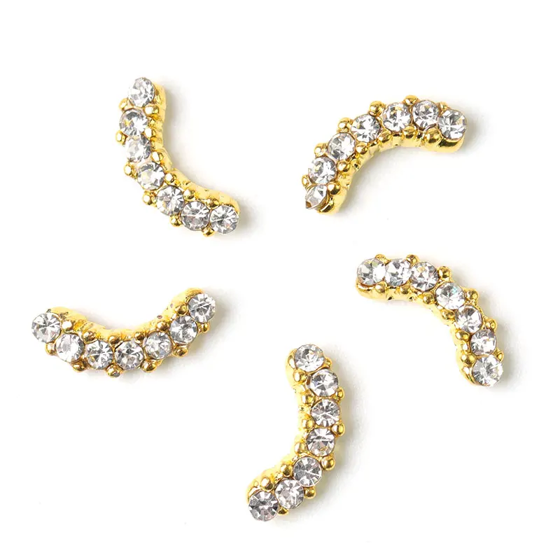 

10 pieces diy 3D Moon gemstone rhinestones for Nail Art decorations Design charms alloy manicure jewelry accessories