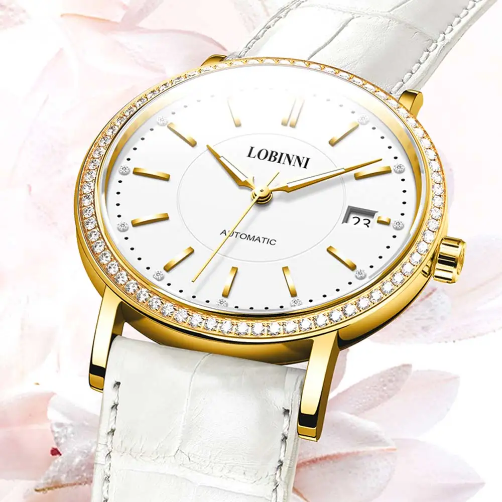Switzerland Lobinni Luxury Brand Ladies Wrist Watch Fashion Seagull Mechanical Watches For Women Automatic reloj mujer Top Sale enlarge
