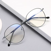 simple fashion new arrival metal frame glasses full rim round spectacles men and women style with spring hinges