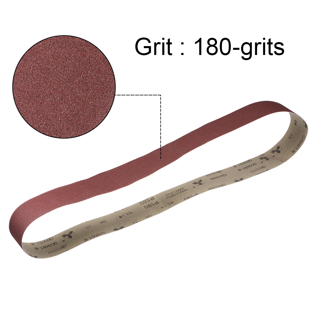 

uxcell 2pcs 2-inch X 48-inch(50mm X 1220mm) Sanding Belt 180 Grit Aluminum Oxide to wood, plastic, fiberglass steel metals