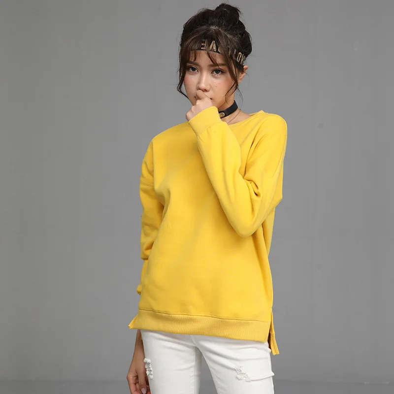 Новинка 2019 Зимний пуловер кофты Женская толстовка Харадзюку свободная с круглым