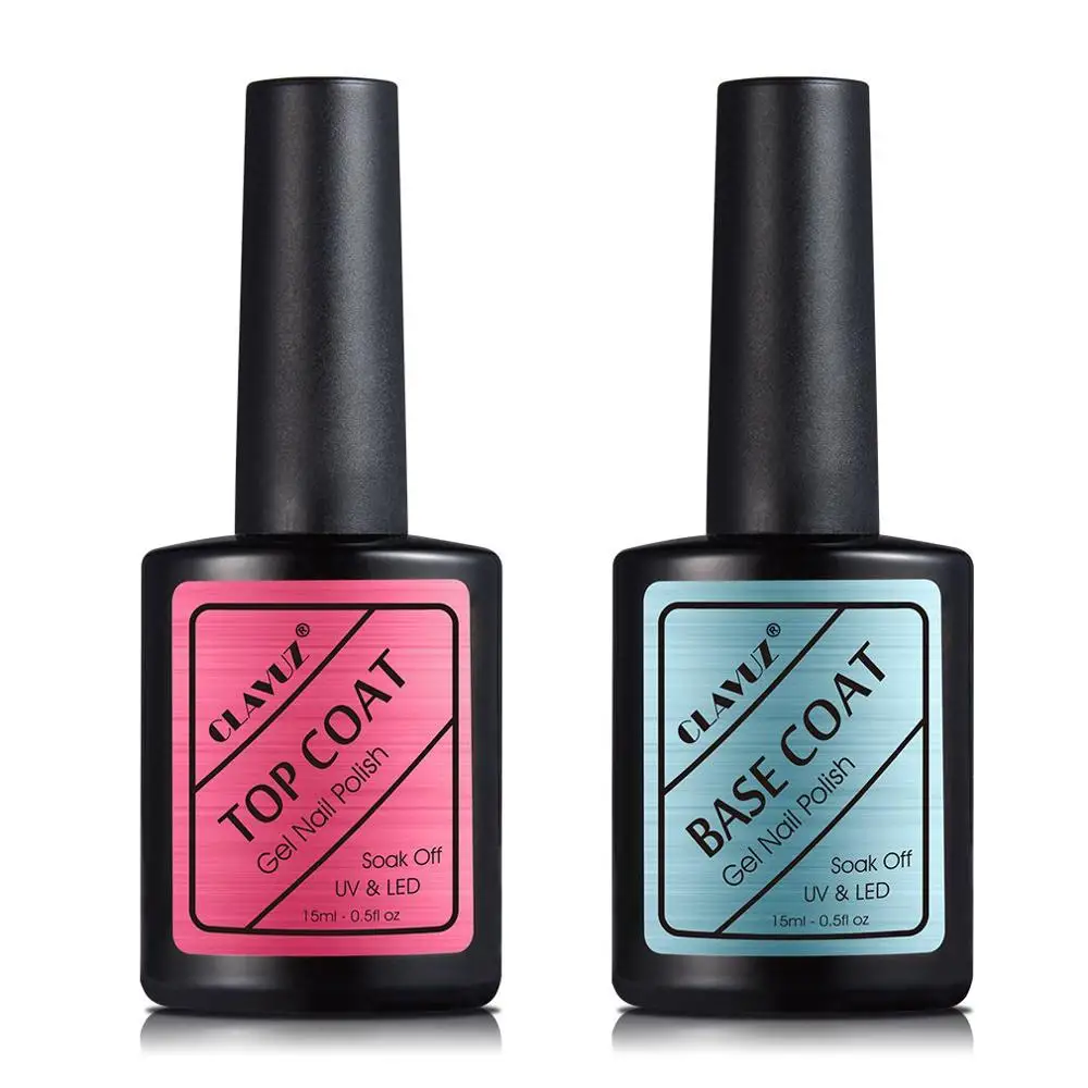 Гель лак для ногтей CLAVUZ 15 мл верхнее покрытие + Базовое долговечный основа