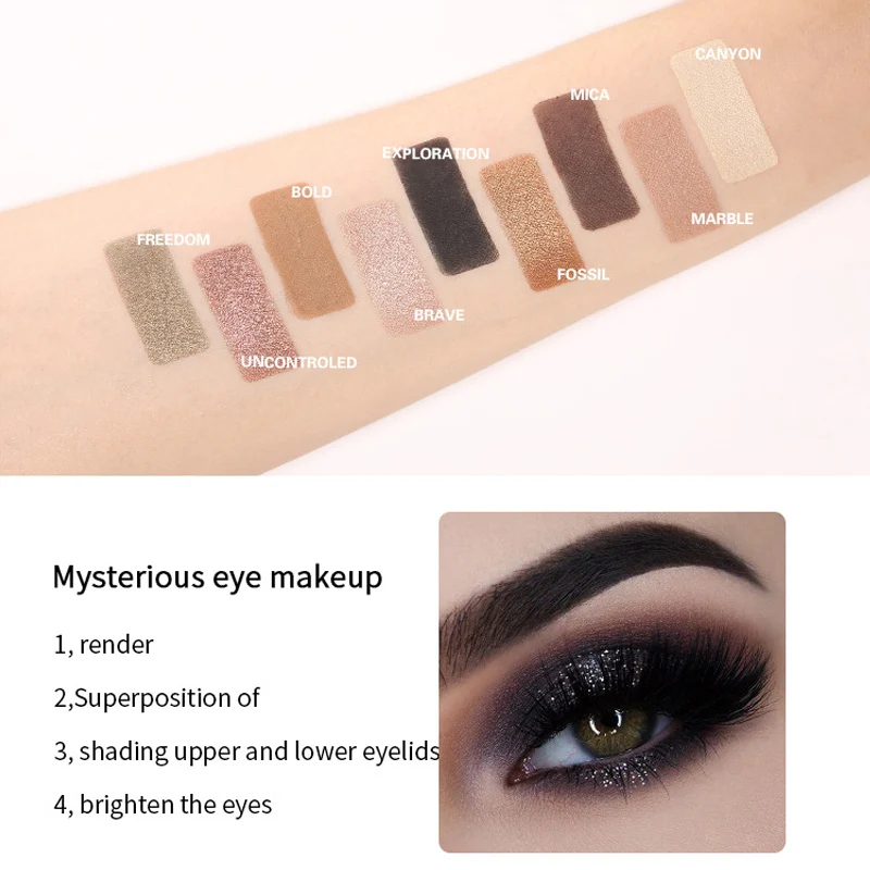 Brand New Eyeshadow Pallete Long Lasting Pigment Shimmer 9 Colors Eyes Shadow Makeup Tools MSI-19 |