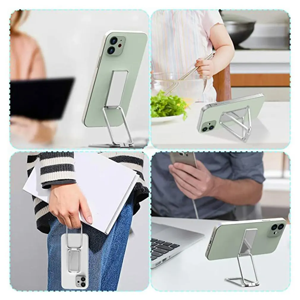 360 Rotation Foldable Mobile Phone Stand Back Ultra Thin Phone Ring Holder Multi Angle Portable For Desk Metal Finger Kickstand