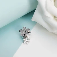 authentic 925 sterling silver beads new fashion cherry blossom beads fit original pandora bracelet for women diy jewelry