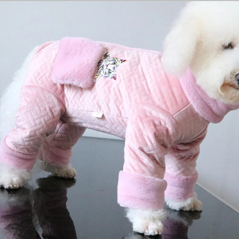 

Pet Dog Winter Clothes Warm Jumpsuits Soft Thicken Double Layer Velvet Jacket Puppy Pajamas For Small Dogs Coat Chihuahua Poodle